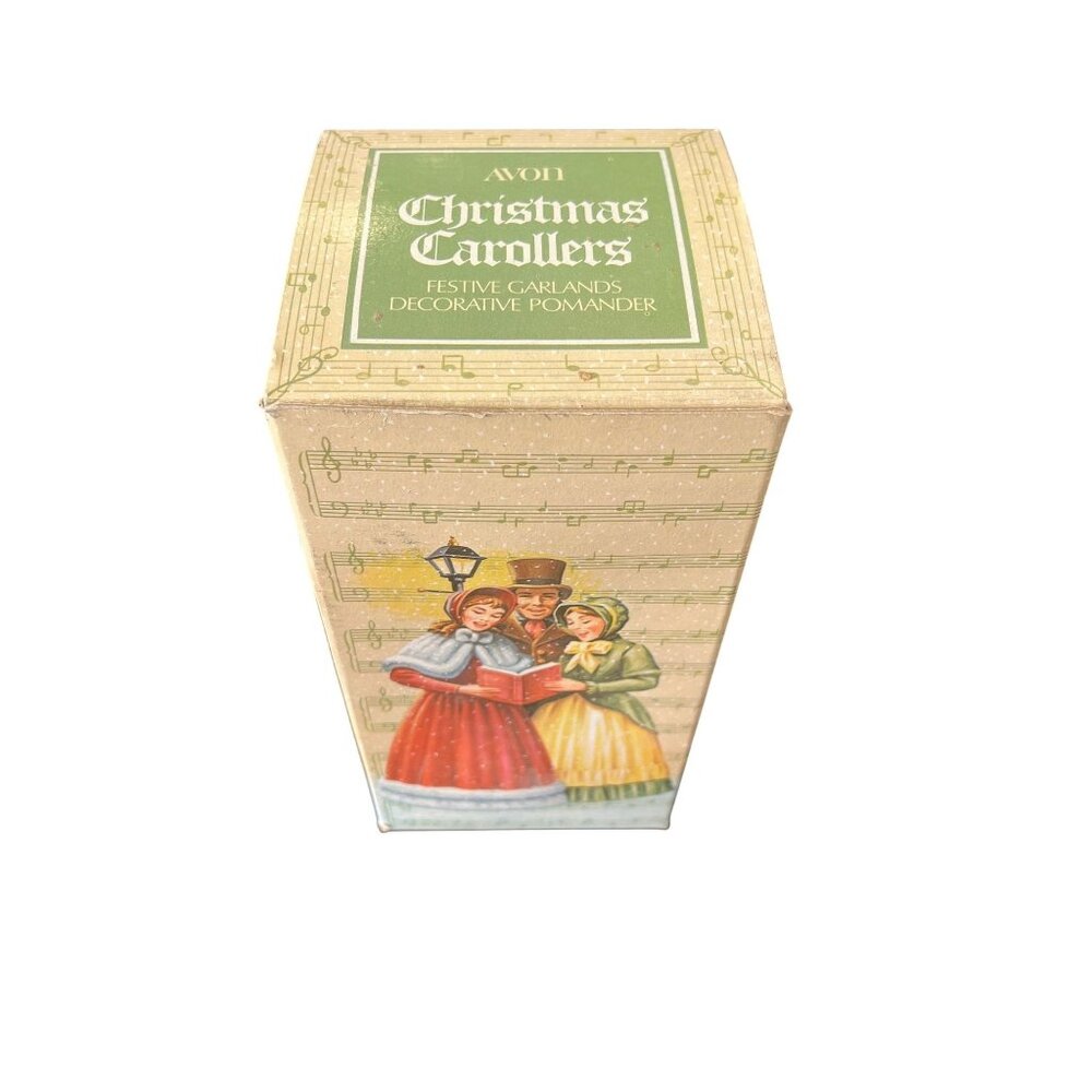 RARE VTG Avon Christmas Carollers Festive Garlands Decorative Pomander in BOX